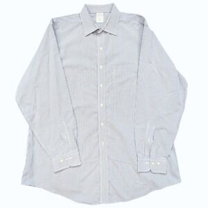 Brooks Brothers 1818 Regent Fit Blue Houndstooth No Iron L/S Shirt Mens 17.5-4/5